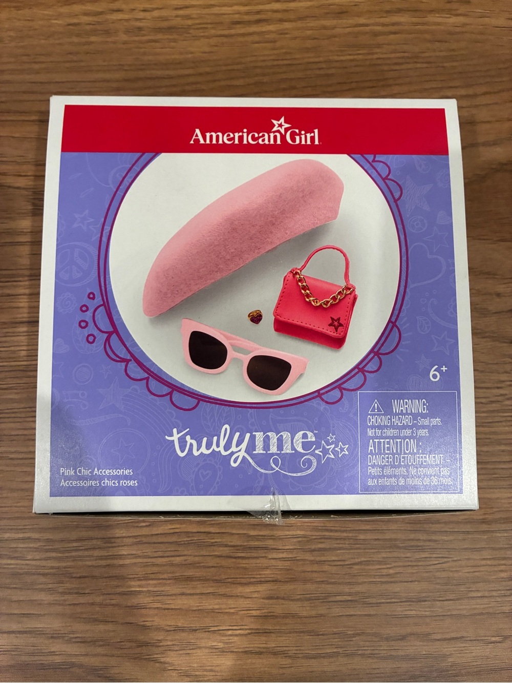American Girl Truly Me Pink Chic Accessory Set - Hat, Sunglasses, Ring, Purse